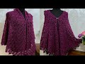 شال كروشيه مثلث جديد بغرزة مجسمة راقي Crochet Shawl 