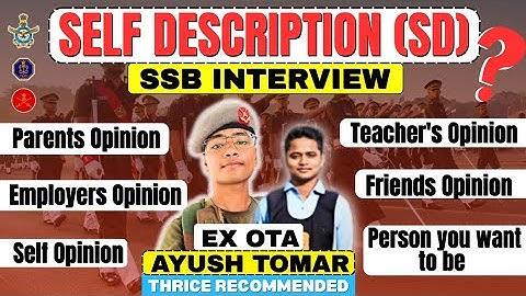 Self Description Test (SDT) in SSB Interview | SSB Psychology #ssbinterviewpreparation #army