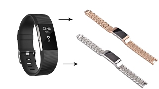 Fitbit Charge 2 Metal Silver/Gold Bands by VIWO