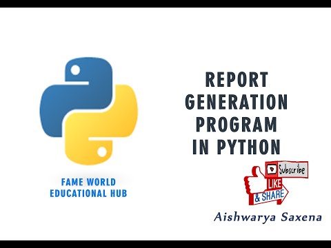 #12 - Report Generation - Formatted Output - Python Programming
