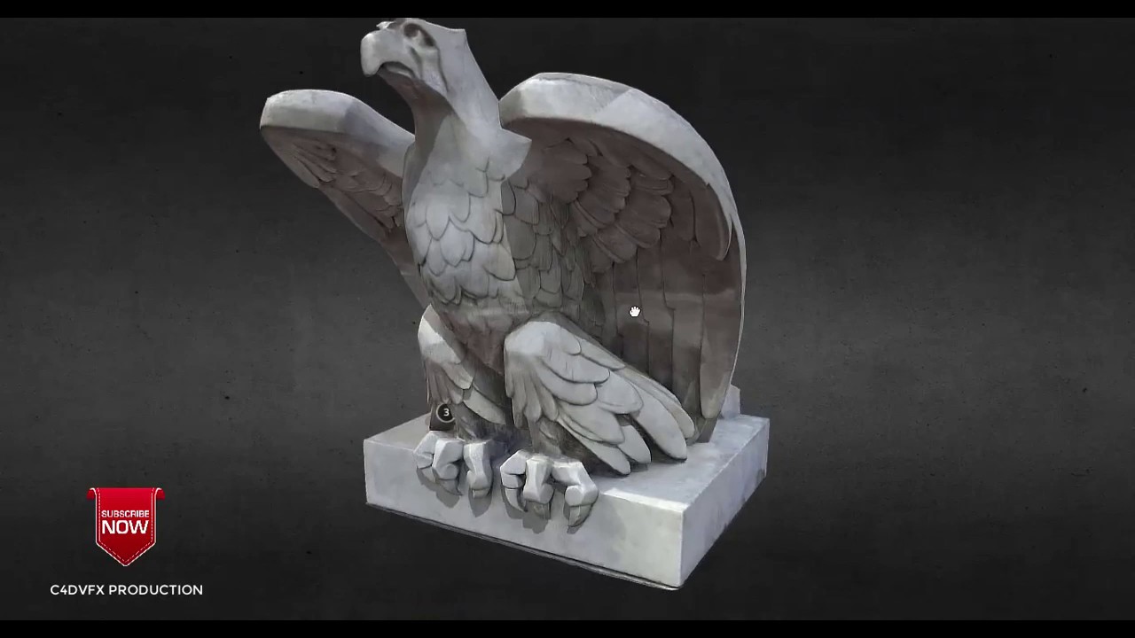 Eagle Sculpture Model 3d for c4d free downloads (file