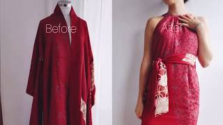 【振袖からマーメイドドレスへリメイク】