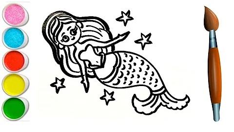 Mermaid drawing for kids | How to draw mermaid step by step | Coloring & Painting | #mermaid |