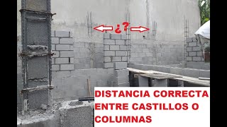 Correct distance between castles and columns