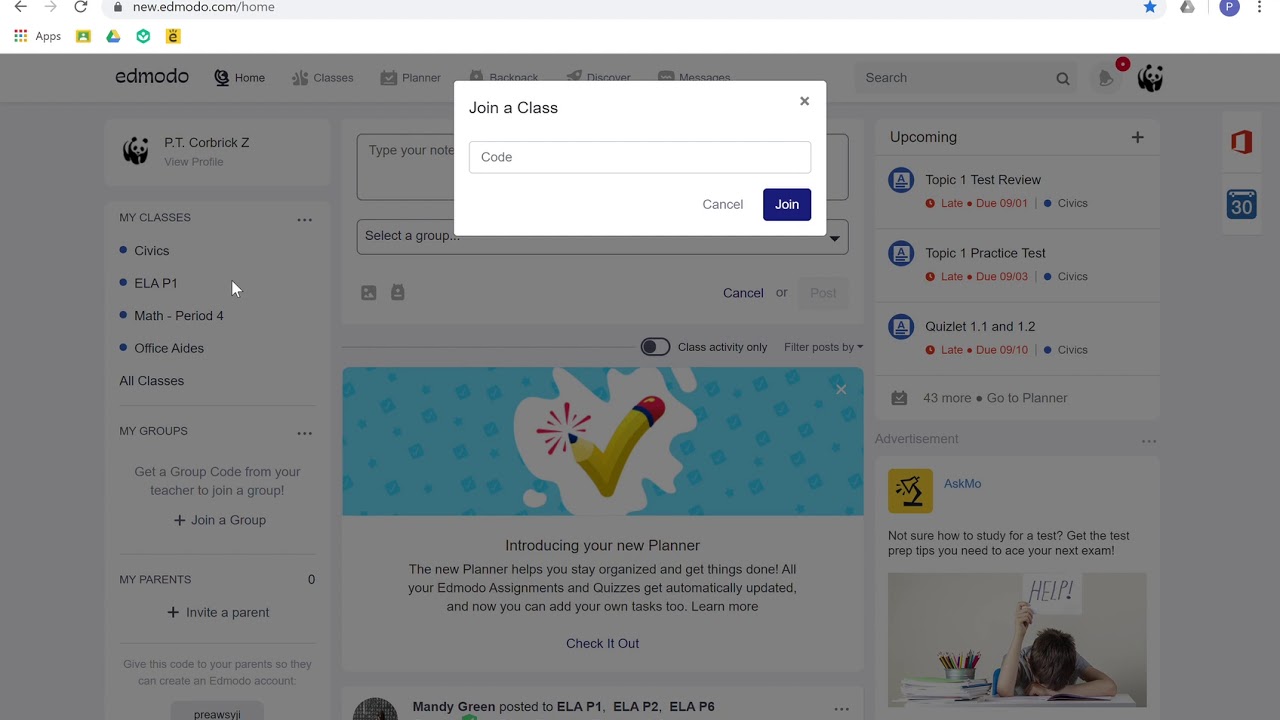 Como Unirse A Una Clase En Edmodo