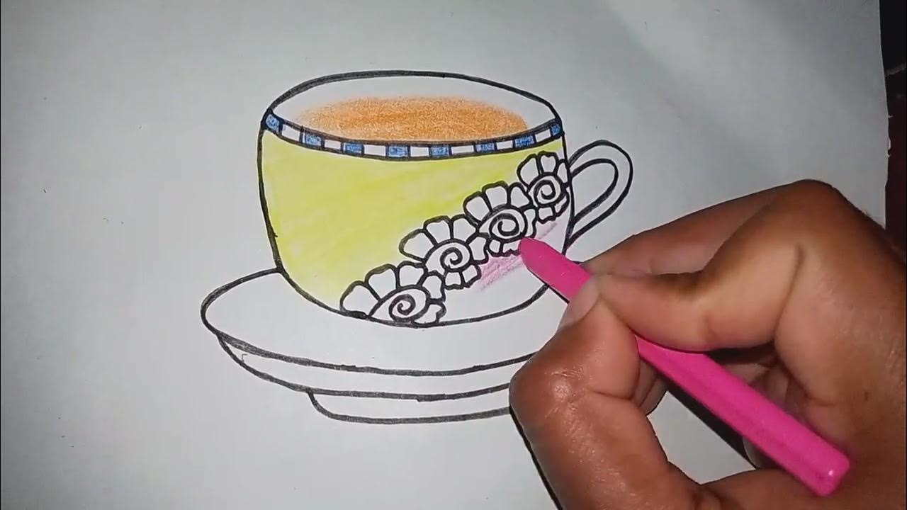 How to draw cup plate step by step//Cup plate drawing//Easy cup plate