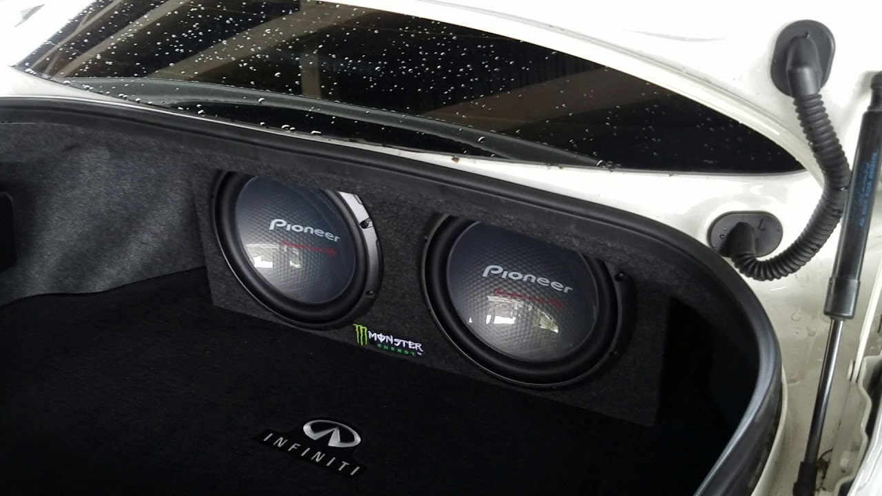 pioneer champion subwoofer infiniti q50s YouTube