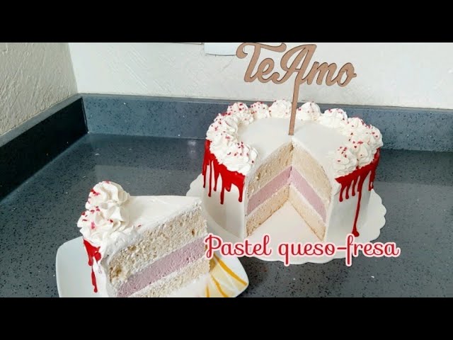 Pastel Queso-fresa de tres leches - YouTube