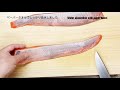 サーモンの皮引き~寿司と刺身を造りながらコアな部分を検証、[魚屋の技術] Sashimi and sushi