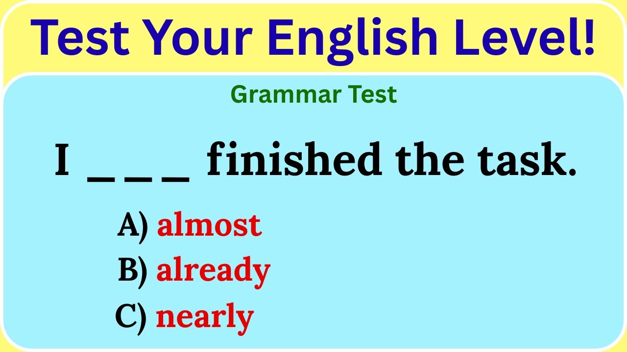 Mixed Grammar Quiz: Test Your English Level! — Most People Fail ...