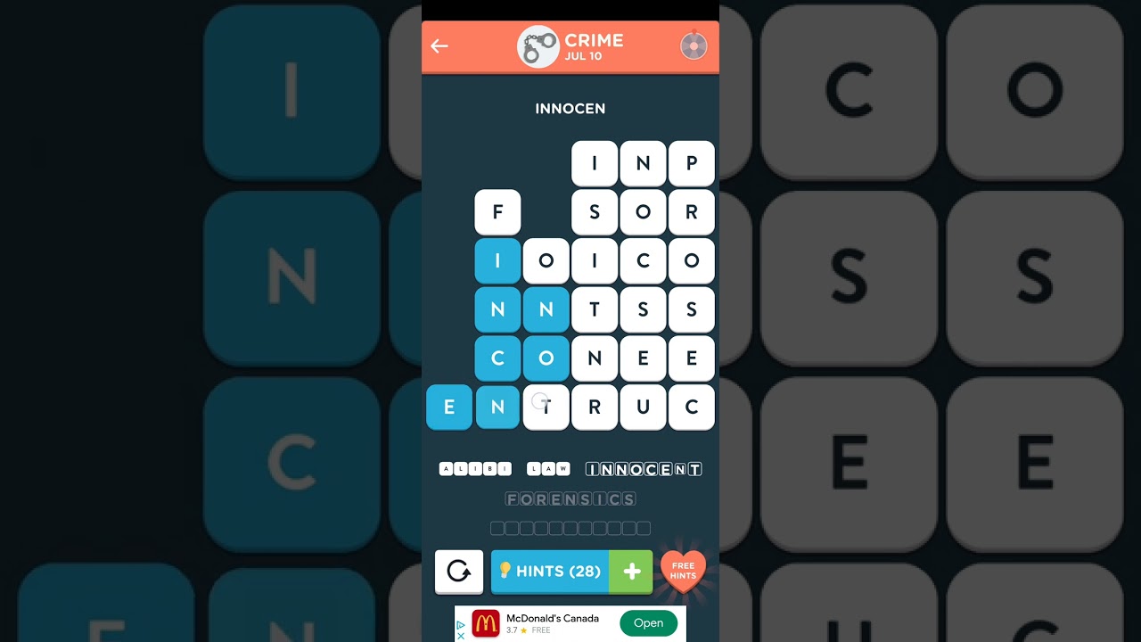 WordBrain 2 Daily July 10 Answers [CRIME]