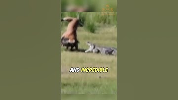 Watch Crocodile Try To Steal Tiger’s Prey 🐊🐅