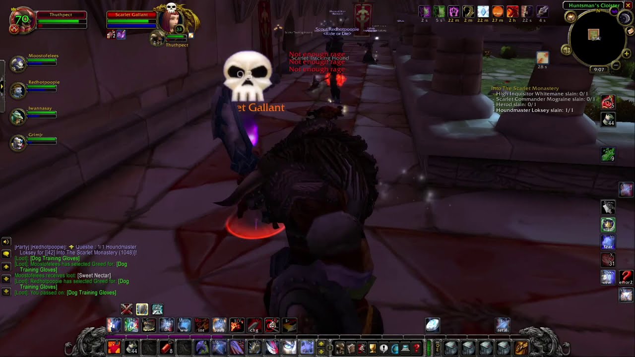 Classic WoW - Scarlet Monastery Library Tank POV