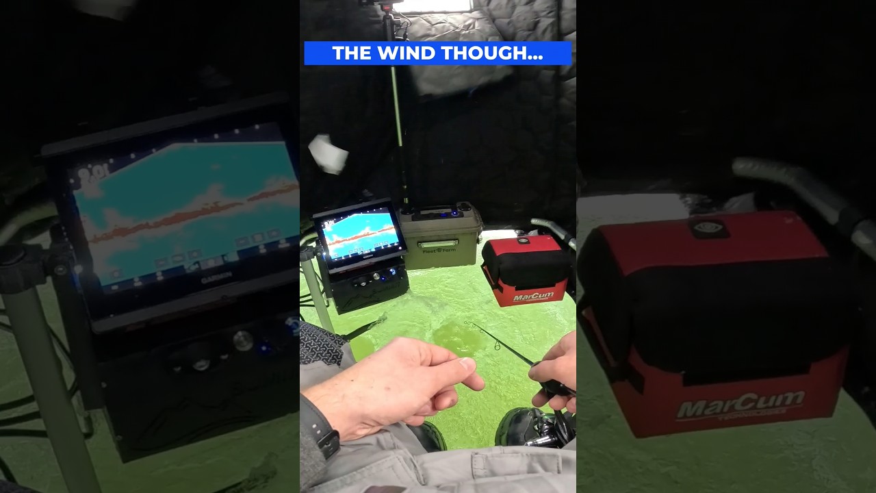 Ice Fishing Challenges: Battling Wind, Inside & Out! 