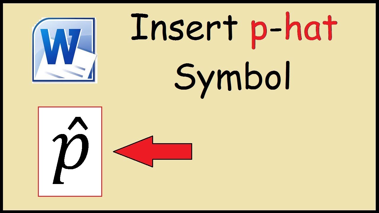 How to type p-hat in Word