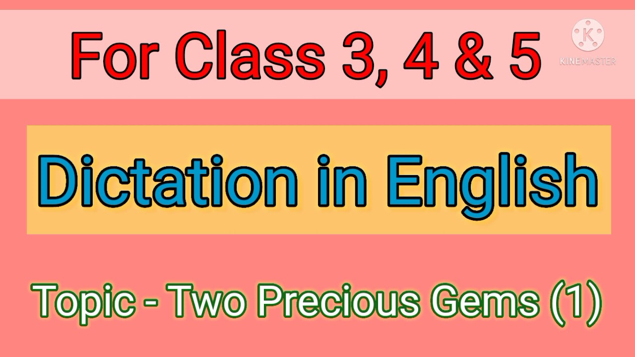 Dictation (4) ll Dictation in English for class 3,4 & 5 ll Write