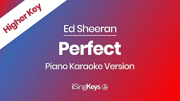 Perfect - Ed Sheeran - Piano Karaoke Instrumental - Higher Key