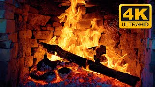 Beat Stress & Anxiety With Relaxing Fireplace Sounds 🔥 Fireplace 4K 3 Hours & Crackling Fire Sounds