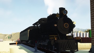 Going through the crossing with the 10 wheeler: Minecraft Immersive Railroading mod