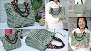 A large Tote bag of 3 mm yarn Crochet pattern An easy crochet model