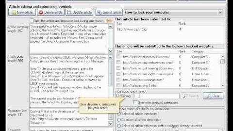 Submit Your Content To Multiple Article Directories - Article Submitter