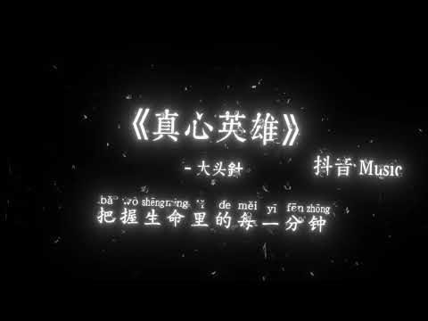 大头針 - 真心英雄（r&b版）『在我心中 曾经有一个梦，要用歌声让你忘了所有的痛，灿烂星空 谁是真的英雄，平凡的人们给我最多感动。』🎧高质音乐｜拼音动态歌词｜抖音最火｜抖音｜TikTok