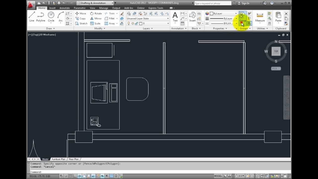 AutoCAD 2012 Creating and Working with Object Groups YouTube