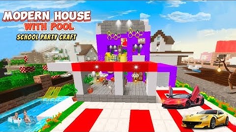 How To Build a Modern House with Pool | School Party Craft