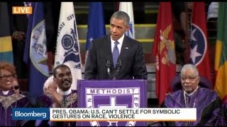 President Obama Sings 'Amazing Grace' at Pinckney Funeral President Obama Sings 'Amazing Grace' at Pinckney Funeral