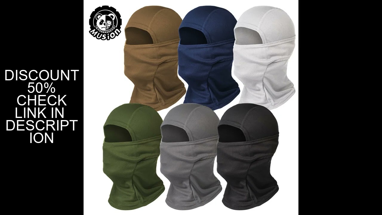 MusionTactical Balaclava Full Face Mask Quick-dryHiking Cycling Camping Hunting AirsoftHood Cap Bike
