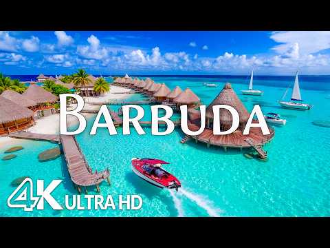 Barbuda 4K – Pink Sand Beaches, Turquoise Waters & Antigua’s Tropical Paradise | Relaxing Music