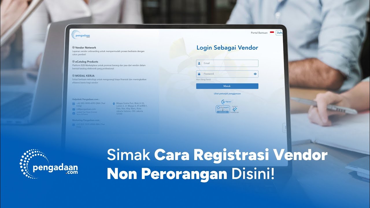 Cara Mendaftar Vendor Non - Perorangan di Pengadaan.com