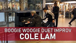 Video thumbnail of "Boogie Woogie Piano Duet Four Hands Improvisation Terry Miles Style! Cole Lam 12 Years Old"