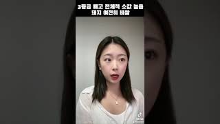 3등급 빼고 전체적으로 소값 높음돼지 여전히 비쌈