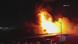 Arson suspected in massive fire that damaged I-10 freeway in Downtown LA