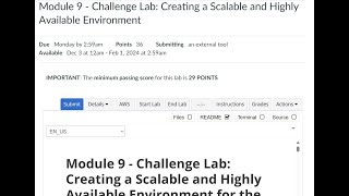 Module 9 - Challenge Lab: Creating a Scalable and Highly Available Environment screenshot 3