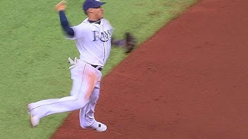HOU@TB: Escobar makes an incredible leaping throw