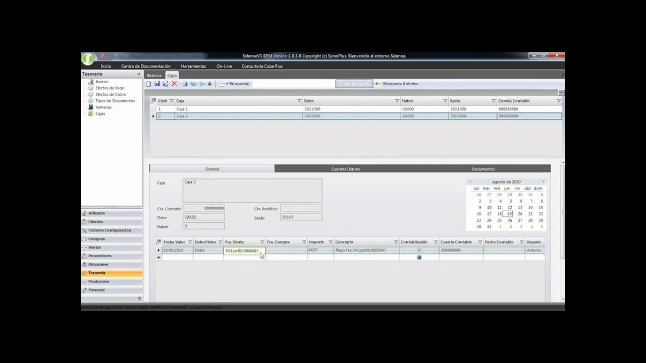 ERP Financiero - Tesorería - Plataforma Selenne