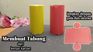 Cara membuat tabung dari kertas karton | membuat jaring jaring tabung | membuat bangun ruang