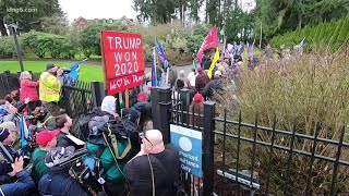 Trump supporters breach gate at Governor's Mansion in Olympia