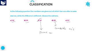 Classification | Number - Examples | Part- 04 | Reasoning | Bharath Kumar