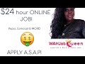 $24 HOUR Work at Home Job Hiring RIGHT NOW! *APPLY IMMEDIATELY*