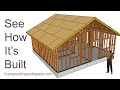 Small 625 S.F. House With Vaulted Ceiling - Walls And Scissor Roof Truss Framing Tutorial