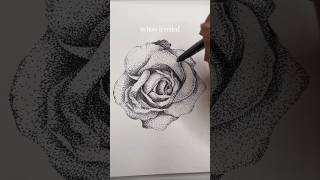 Rose Stippling Process 🌹 Tutorial Available #stipplingart #stippling #rosepainting