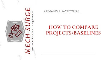 How to compare projects/baselines in primavera p6?