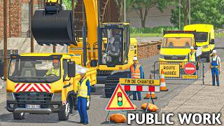 Road Construction Project - Building a New Road with JCB | PUBLIC WORK | Farming Simulator 25
