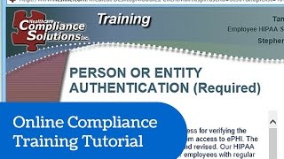 Healthcare Compliance Solutions Inc. Online Compliance Training Tutorial
