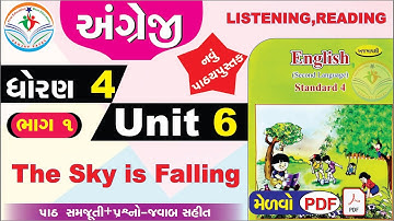 dhoran 4 english unit 6 the sky is falling - std 4 english unit 6 new book - dhoran 4 angreji unit 6