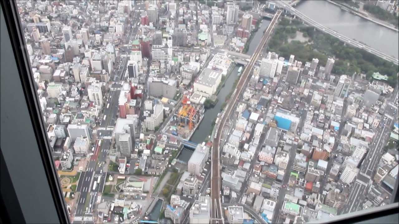 東京スカイツリー展望回廊 ４５０メートル からの景色です Youtube