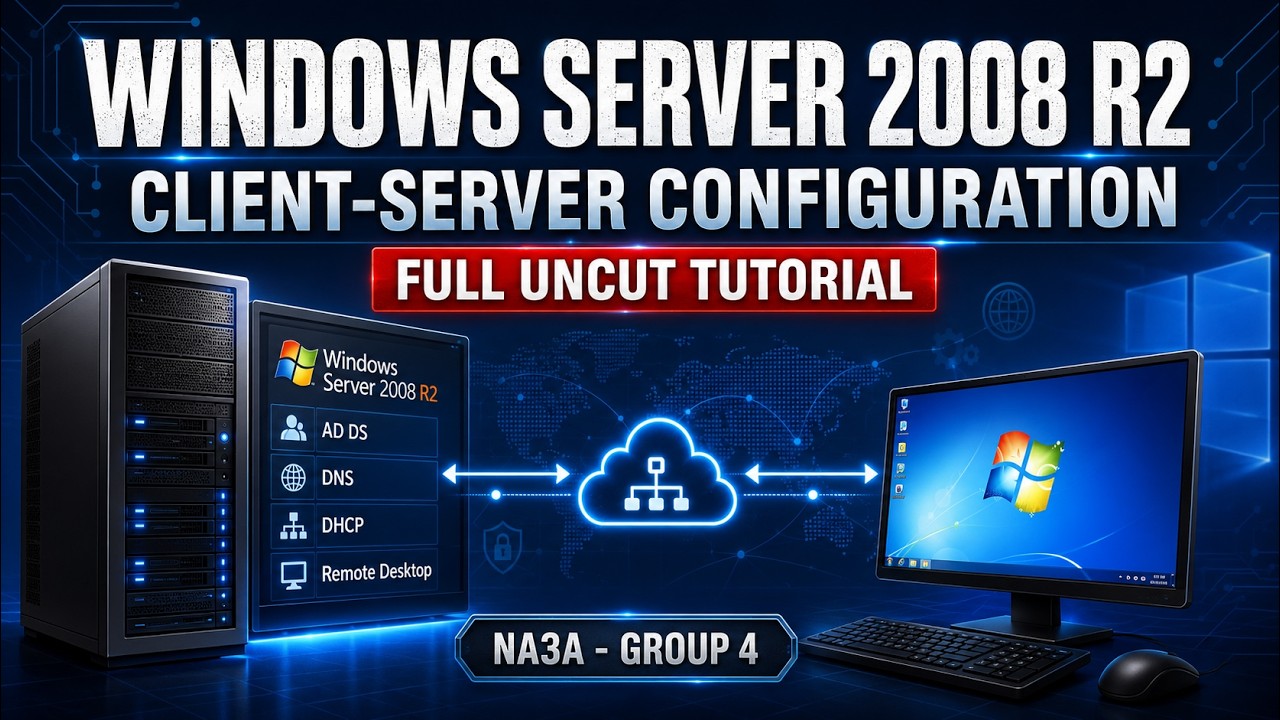 Windows Server 2008 R2 Client Server Configuration Full Uncut Tutorial ...